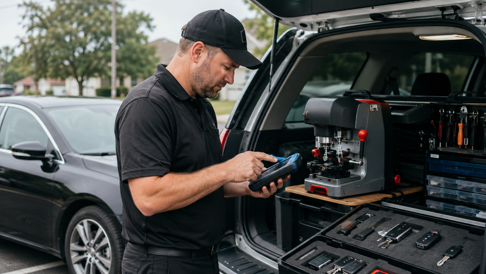 Automotive Locksmith Programming a Replacement Car Key